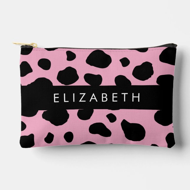 Pochette À Accessoires Impression De Vache, Spots De Vache, Vache Rose, V (Recto)