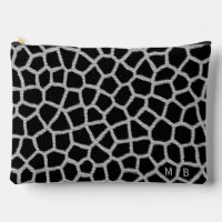 Imprimé de girafe monochrome avec monogramme