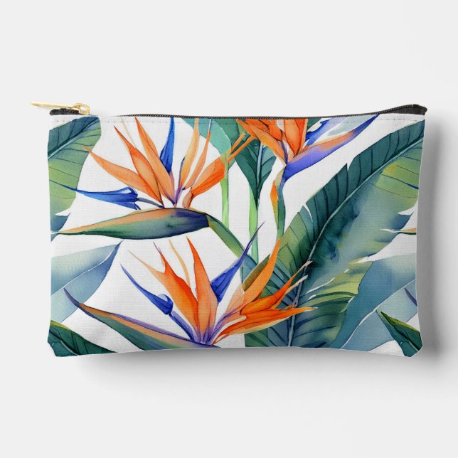 Pochette À Accessoires Imprimeur hawaïenne moderne oiseau de paradis moti (Recto)