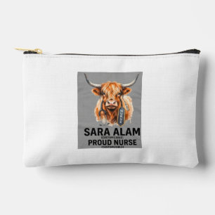 Pochette À Accessoires Infirmière diplômée en aquarelle Vache des Highlan