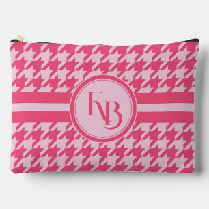 Pochette À Accessoires Initiales de monogramme rose personnalisées