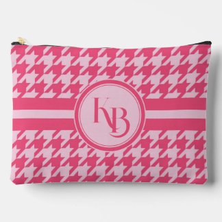 Pochette À Accessoires Initiales de monogramme rose personnalisées