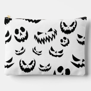 Pochette À Accessoires Jack-o'-lantern face Citrouille noir et blanc