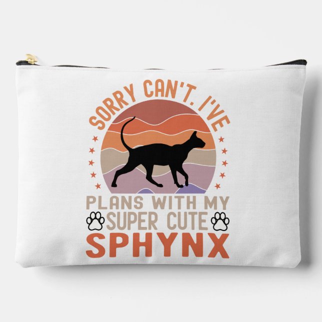 Pochette À Accessoires J'ai des plans avec mon chat Sphynx (Recto)