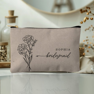 Pochette À Accessoires Janvier Mois de naissance Fleur Épouse personnalis