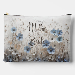 Pochette À Accessoires Jardin de fleurs bleues 3D Mère de la mariée