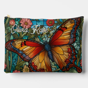 Pochette À Accessoires Jardin de papillon de verre teinté élégant