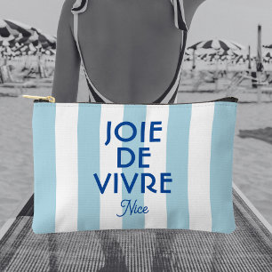 Pochette À Accessoires Joie De Vivre Nice Blue Cabana Stripe Français