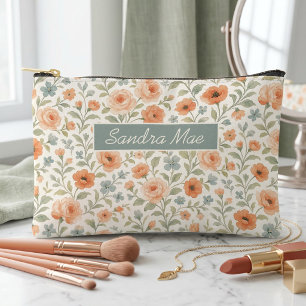 Pochette À Accessoires Joli Chic Motif d'Art Floral Français Maquillage