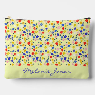 Pochette À Accessoires Joli Floral Pastel Jaune Personnalisé