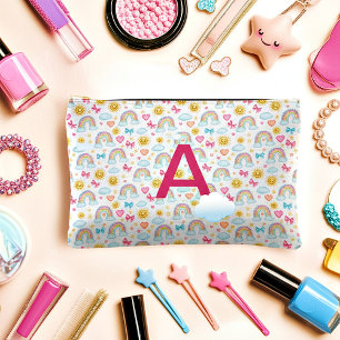 Pochette À Accessoires Joli motif monogramme pastel féminin