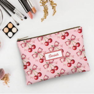 Pochette À Accessoires Joli Nœud Rouge Rose Cerise Personnalisé