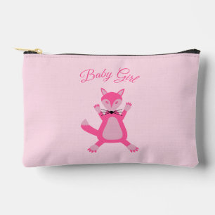 Pochette À Accessoires Joli rose bébé fille Fox personnalisé