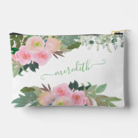 Jolie aquarelle Fleurs roses Nom personnalisé