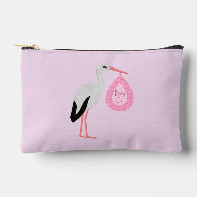 Pochette À Accessoires Jolie chatte rose bébé fille Stork (Recto)