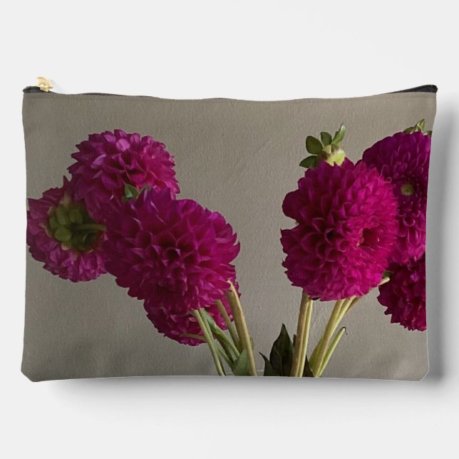 Pochette À Accessoires Jolie Dahlia Flower Photo originale +Custom Name (Recto)