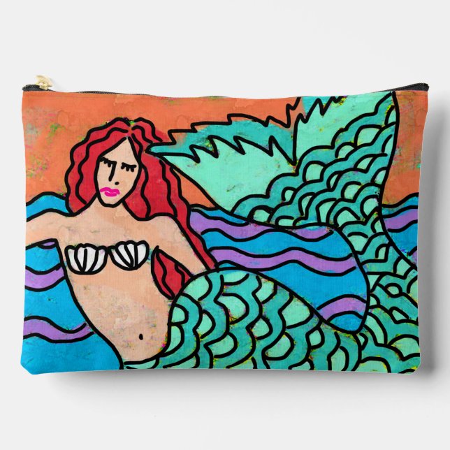 Pochette À Accessoires Jolie Sirène peinture Abstraite (Recto)