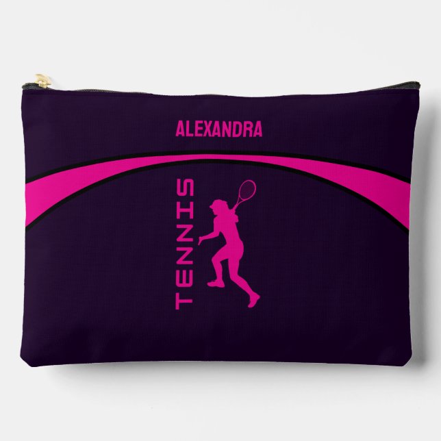 Pochette À Accessoires Joueuse de tennis, équipe, Cadeaux de fille d'anni (Recto)
