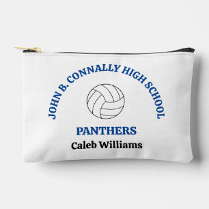 Pochette À Accessoires Joueuse de volley-ball personnalisée au lycée bleu