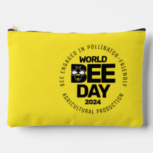 Pochette À Accessoires Jour mondial de l'abeille Pollinateur noir jaune