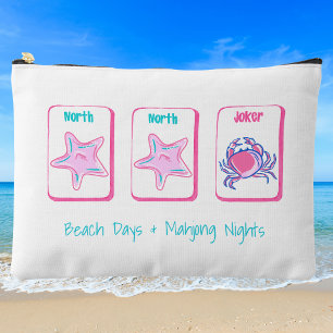 Pochette À Accessoires Jours de plage et nuits de mahjong tuile personnal