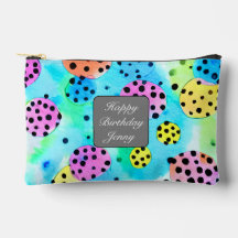 Joyeux anniversaire Monogramme pois abstraits