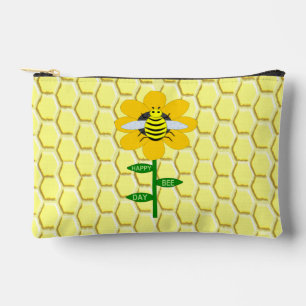Pochette À Accessoires Joyeux Jour des abeilles Anniversaire Bumblebee