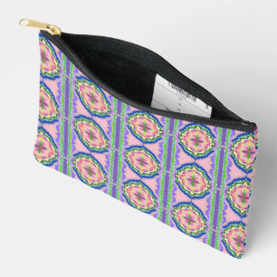 Pochette À Accessoires Kaleidoscope Fleur Vibrante : Mandala Rose et Émer
