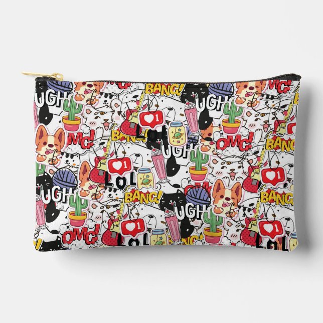 Pochette À Accessoires kawaii funny pet design - cute animal lover  (Recto)