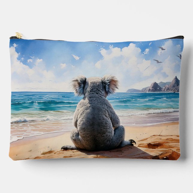 Pochette À Accessoires Koala regarde l'océan (Recto)