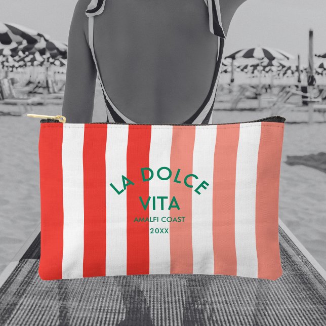 Pochette À Accessoires La Dolce Vita Côte Amalfi Cabana Stripe (Créateur téléchargé)