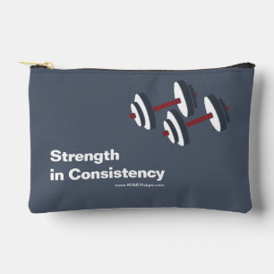 Pochette À Accessoires La force de la devise de la salle de gym en gris d