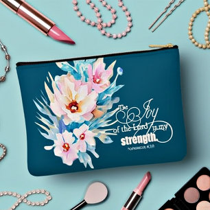 Pochette À Accessoires La Joie du Seigneur floral personnalisé