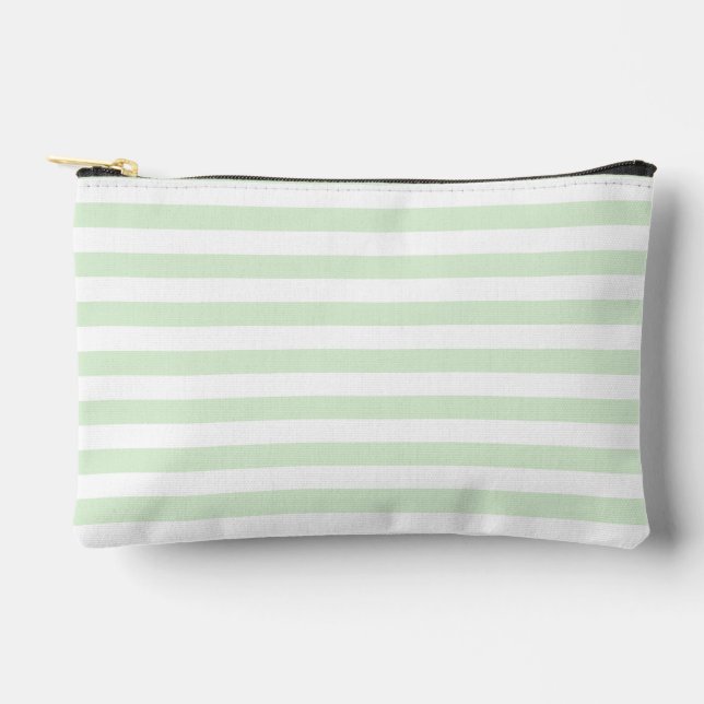 Pochette À Accessoires Lait Jade vert moyen rayé (Recto)