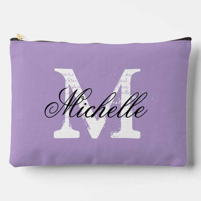 Pochette À Accessoires Lavender purple accessory pouch with monogram (Recto)