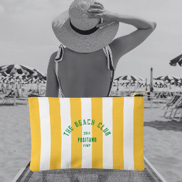 Pochette À Accessoires Le Beach Club Crest Yellow Cabana Stripe