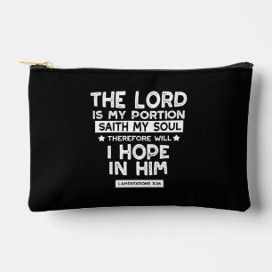 Pochette À Accessoires Le Seigneur est ma part Lamentations 3 24 Citation