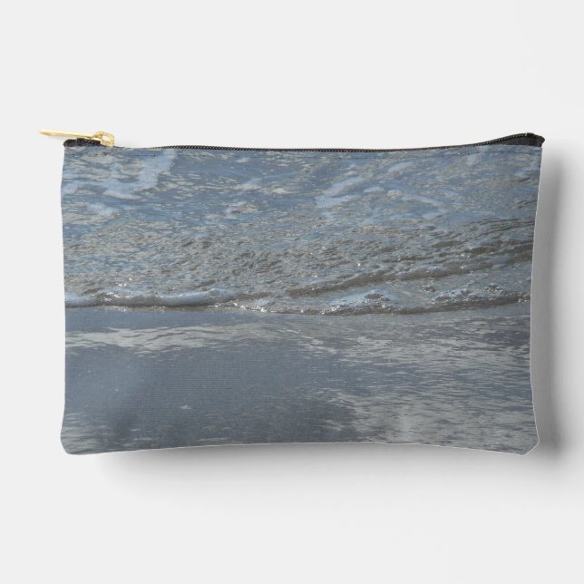 Pochette À Accessoires L'eau sur la plage Photographie Abstraite (Recto)