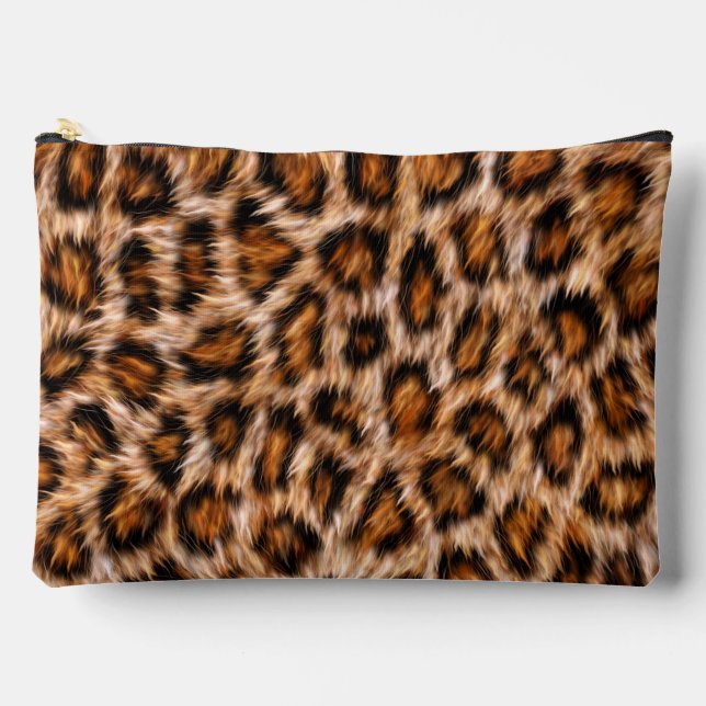 Pochette À Accessoires Leopard Jaguar Chat fourrure Brown Motif-24609 (Recto)