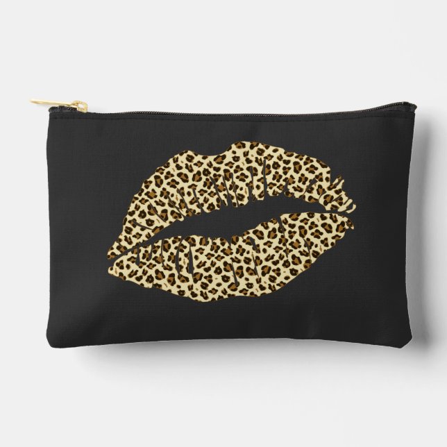 Pochette À Accessoires Leopard Kiss - Noir (Recto)