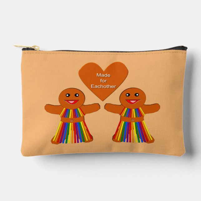 Pochette À Accessoires Lesbienne Noël pain d'épices Couple dames (Recto)
