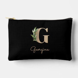 Pochette À Accessoires LETTRE D'OR MONOGRAPHIQUE BOtanique Élégante G