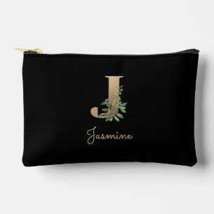 Pochette À Accessoires LETTRE D'OR MONOGRAPHIQUE BOtanique Élégante J