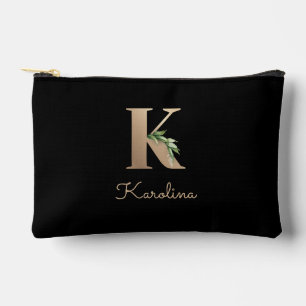 Pochette À Accessoires LETTRE D'OR MONOGRAPHIQUE BOtanique Élégante K