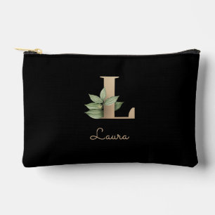 Pochette À Accessoires LETTRE D'OR MONOGRAPHIQUE BOtanique Élégante L