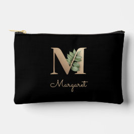 Pochette À Accessoires LETTRE D'OR MONOGRAPHIQUE BOtanique Élégante M