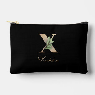 Pochette À Accessoires LETTRE D'OR MONOGRAPHIQUE BOtanique Élégante X