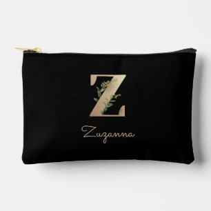 Pochette À Accessoires LETTRE D'OR MONOGRAPHIQUE BOtanique Élégante Z