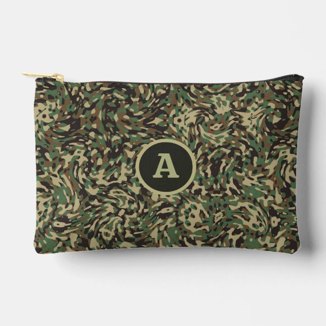 Pochette À Accessoires LETTRE PERSONNALISÉE VERTE Camouflage tendance (Recto)