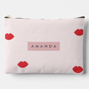 Pochette À Accessoires Lèvres Rouges Ludiques Personnalisées sur Joues Ro